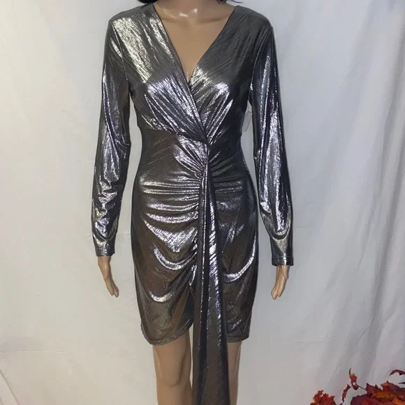 Dresses | Silver Mini Dress | Poshmark